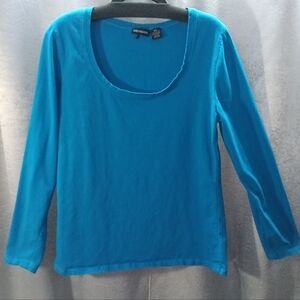 Fitted Long Sleeve Teal Top